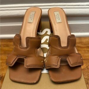 Faux leather sandals